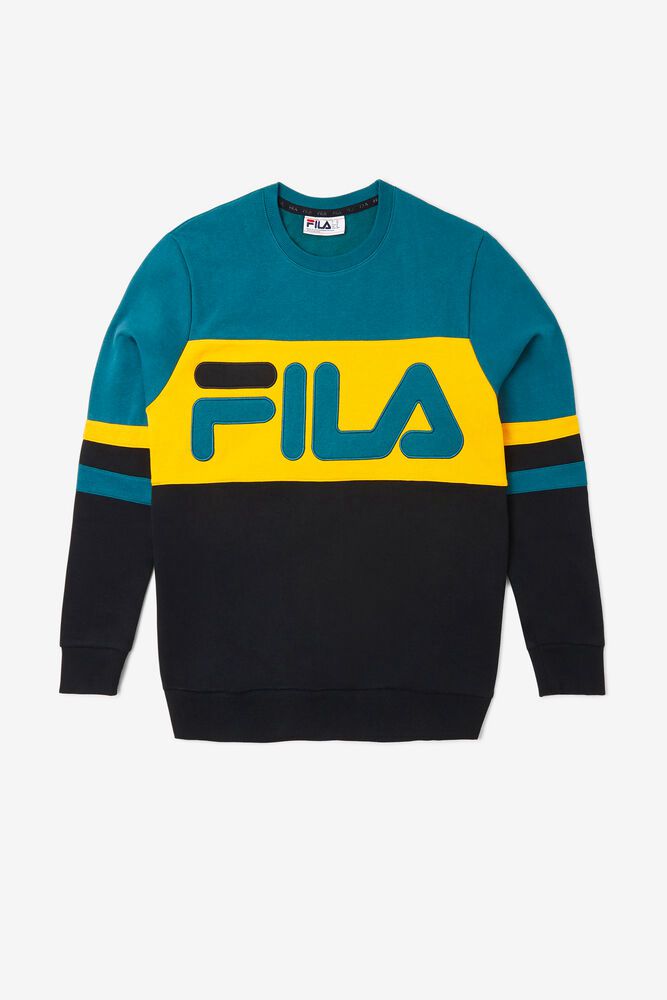 Fila Freddie Sweatshirt Black/Blue - Mens - 50163WJLQ